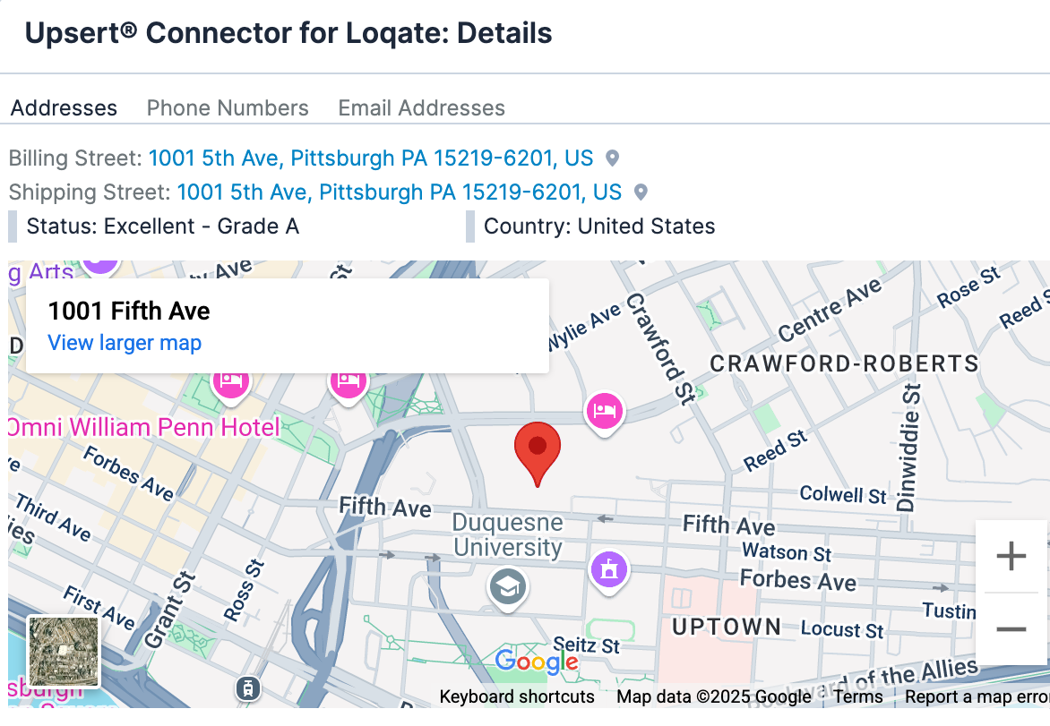 Upsert® Connector for Loqate Address Details